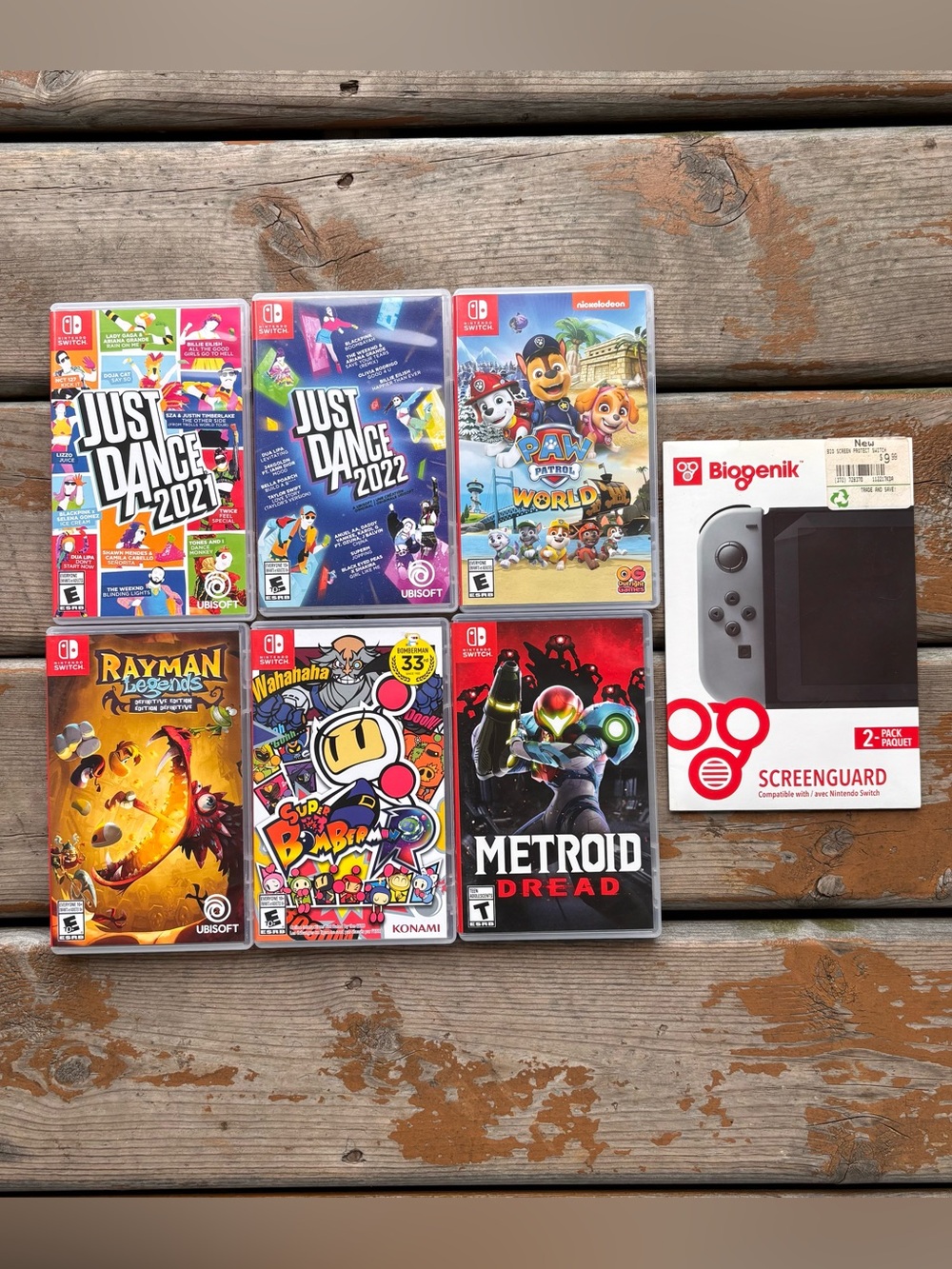 Nintendo Switch Games Lot & ScreenGuard - 6 Games